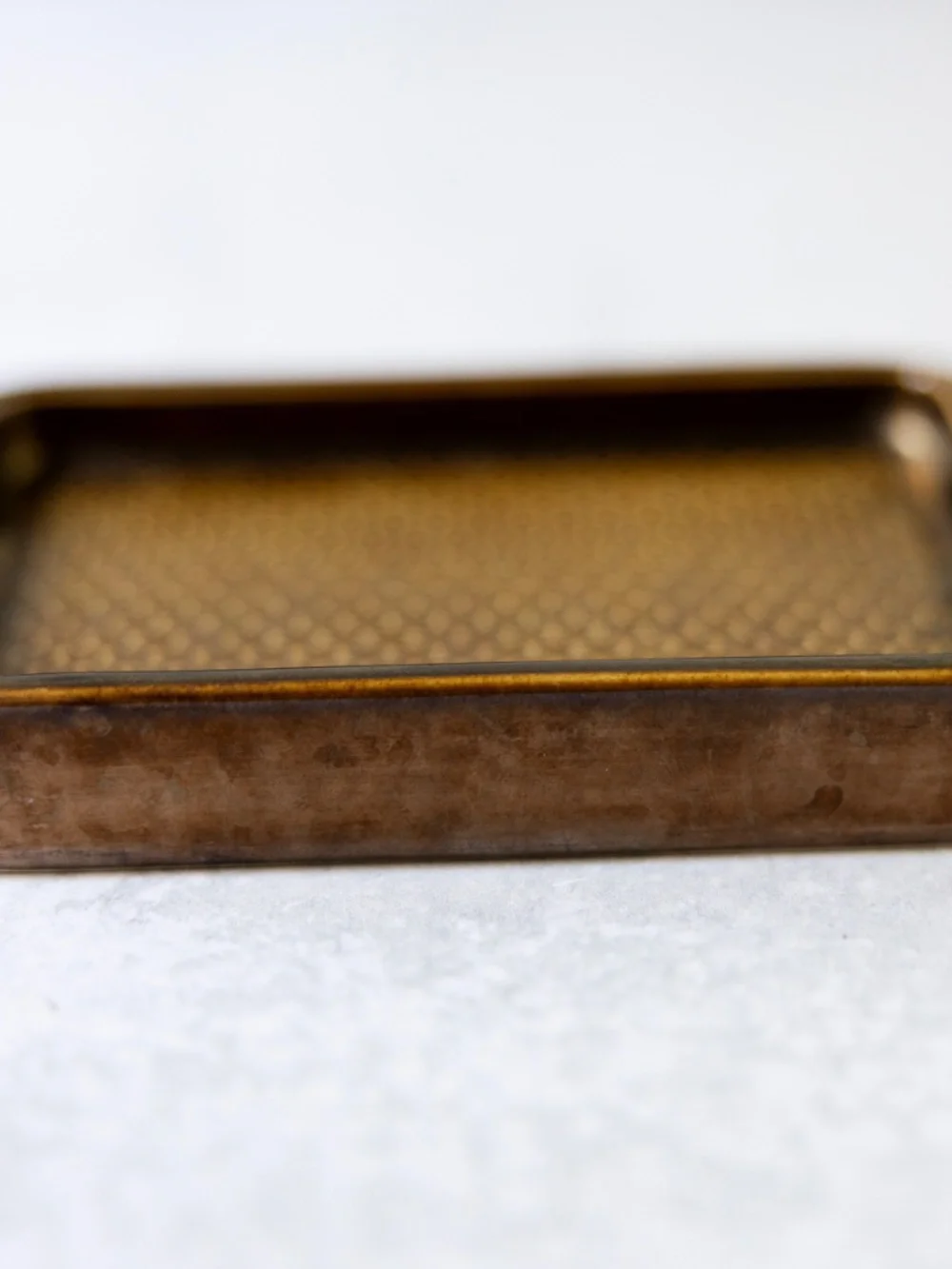 Ceramic copper finish metallic glaze soap dish 3.5